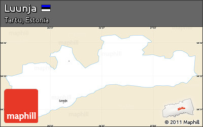 Classic Style Simple Map of Luunja, single color outside