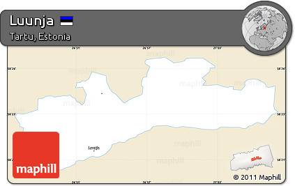 Classic Style Simple Map of Luunja, single color outside