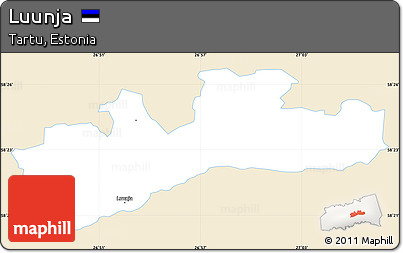 Classic Style Simple Map of Luunja, single color outside