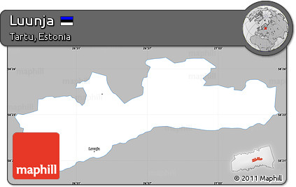 Gray Simple Map of Luunja, single color outside