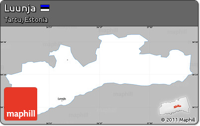 Gray Simple Map of Luunja, single color outside