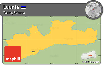 Savanna Style Simple Map of Luunja, single color outside