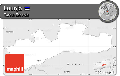 Silver Style Simple Map of Luunja