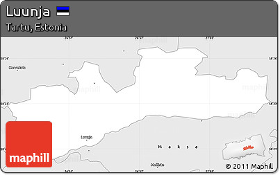 Silver Style Simple Map of Luunja