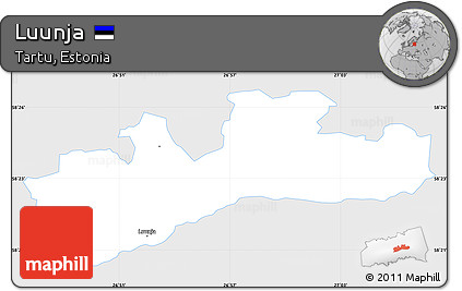 Silver Style Simple Map of Luunja, single color outside
