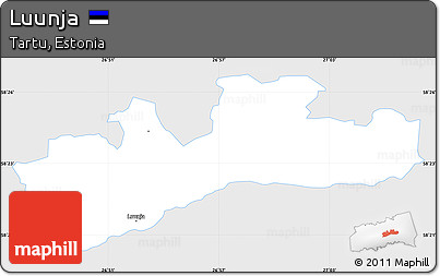 Silver Style Simple Map of Luunja, single color outside
