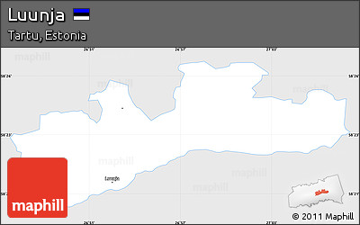 Silver Style Simple Map of Luunja, single color outside