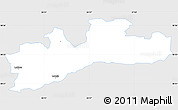 Silver Style Simple Map of Luunja, single color outside