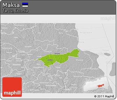 Physical 3D Map of Mäksa, lighten, desaturated