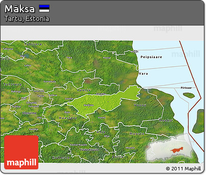 Physical 3D Map of Mäksa, satellite outside