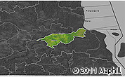 Satellite 3D Map of Mäksa, darken, desaturated