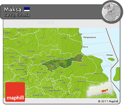 Satellite 3D Map of Mäksa, physical outside
