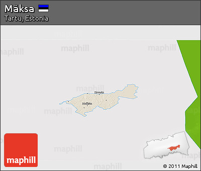 Shaded Relief 3D Map of Mäksa, single color outside