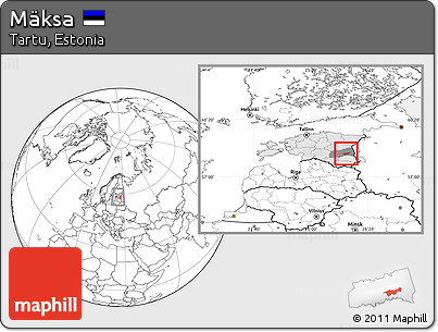 Blank Location Map of Mäksa, highlighted country, highlighted parent region, within the entire country