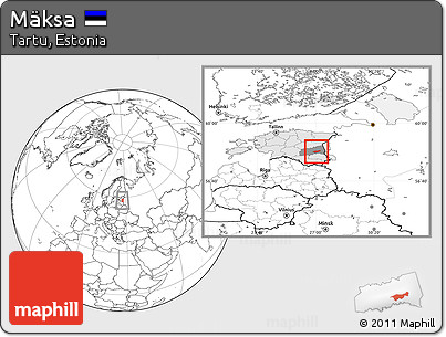 Blank Location Map of Mäksa, highlighted country, highlighted parent region