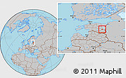 Gray Location Map of Mäksa, within the entire country