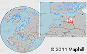 Gray Location Map of Mäksa, highlighted parent region, within the entire country, hill shading