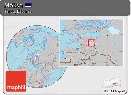 Gray Location Map of Mäksa, highlighted parent region