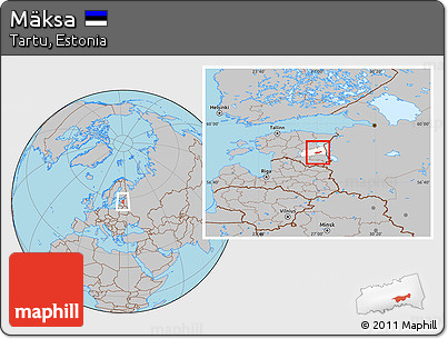 Gray Location Map of Mäksa, highlighted parent region