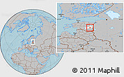 Gray Location Map of Mäksa, highlighted parent region, hill shading