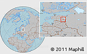 Gray Location Map of Mäksa, hill shading