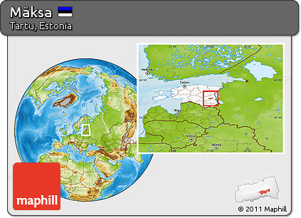 Physical Location Map of Mäksa, highlighted country