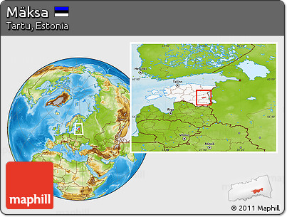 Physical Location Map of Mäksa, highlighted country