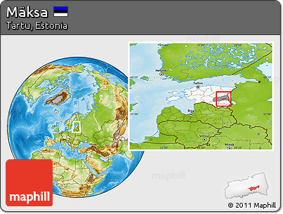 Physical Location Map of Mäksa, highlighted country, highlighted parent region, within the entire country
