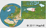 Satellite Location Map of Mäksa, highlighted country