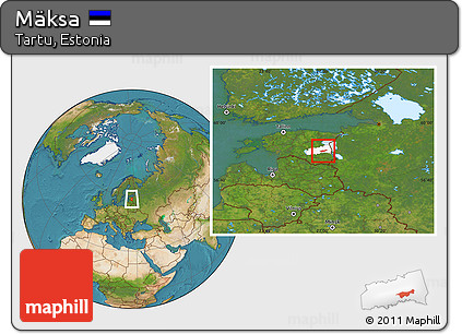 Satellite Location Map of Mäksa, highlighted parent region