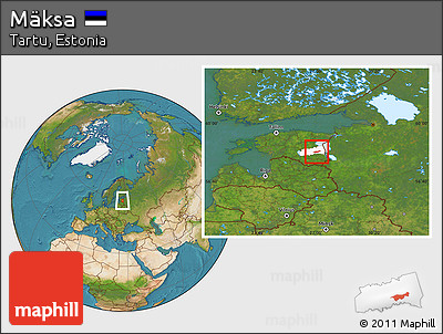 Satellite Location Map of Mäksa, highlighted parent region