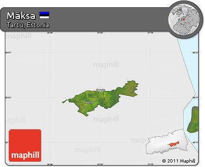 Satellite Map of Mäksa, single color outside
