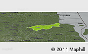Physical Panoramic Map of Mäksa, darken, semi-desaturated