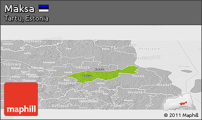 Physical Panoramic Map of Mäksa, lighten, desaturated