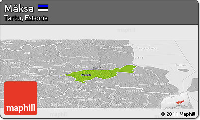 Physical Panoramic Map of Mäksa, lighten, desaturated