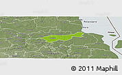 Physical Panoramic Map of Mäksa, semi-desaturated