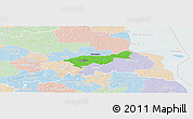 Political Panoramic Map of Mäksa, lighten