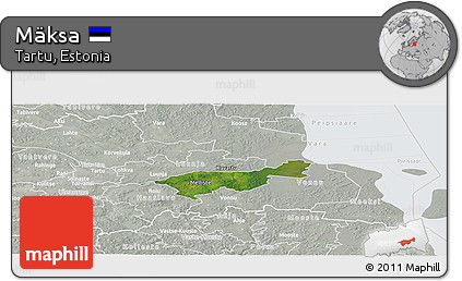 Satellite Panoramic Map of Mäksa, lighten, semi-desaturated