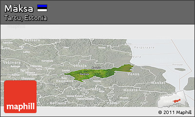 Satellite Panoramic Map of Mäksa, lighten, semi-desaturated