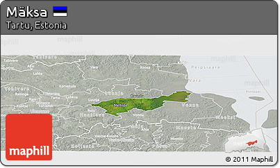 Satellite Panoramic Map of Mäksa, lighten, semi-desaturated