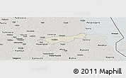 Shaded Relief Panoramic Map of Mäksa, semi-desaturated