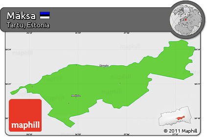 Political Simple Map of Mäksa, single color outside