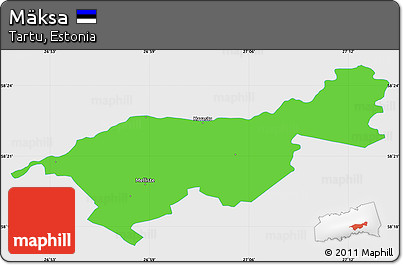 Political Simple Map of Mäksa, single color outside