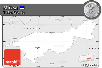 Silver Style Simple Map of Mäksa