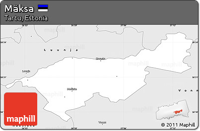 Silver Style Simple Map of Mäksa