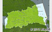 Physical Map of Tartu, darken