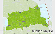 Physical Map of Tartu, lighten