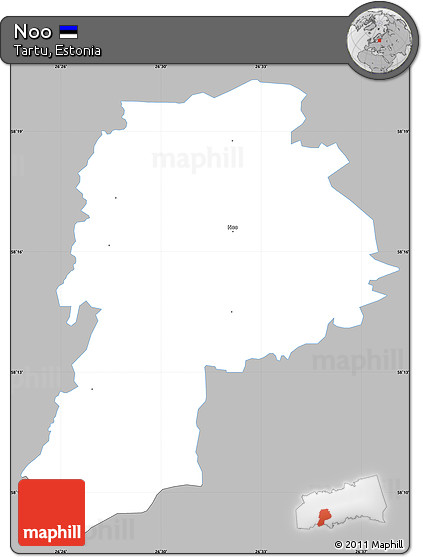 Gray Simple Map of Noo, single color outside