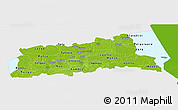 Physical Panoramic Map of Tartu, single color outside
