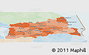 Political Shades Panoramic Map of Tartu, lighten